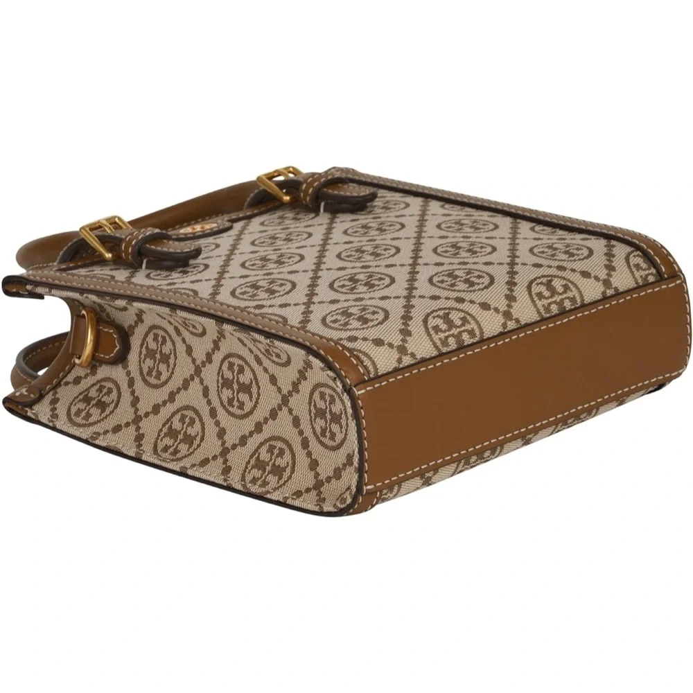 Tory Burch Jacquard Mini Tote, Light Brown, Hazel, HAZELNUT NWOT